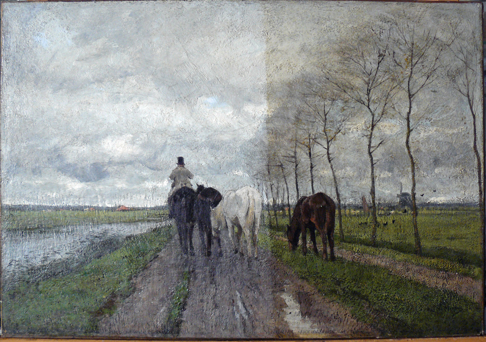 anton mauve, the road home, during cleaning